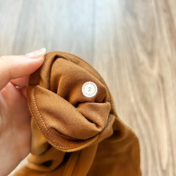 Lululemon Nulu Colour Block High-Rise Tight 25" Copper Brown/Bold Beige Size 2 - Picture 8 of 8